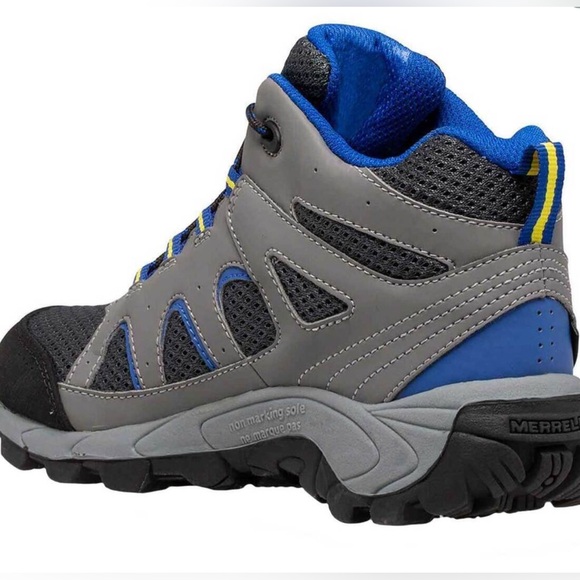 Merrell Boys' Oakcreek Waterproof Mid Hiking Boots - Charcoal - Picture 2 of 7